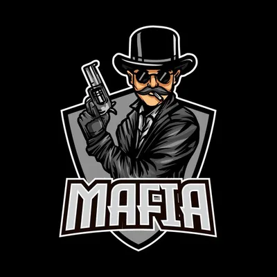 Premium Vector | Mafia with gun logo illustration