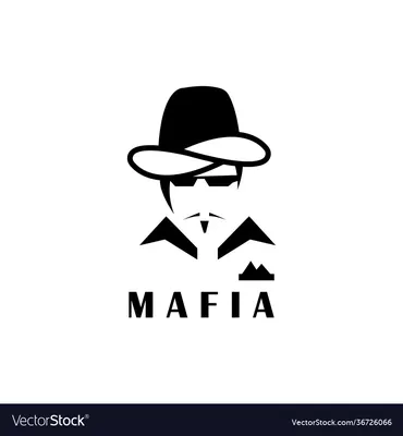 Mafia logo man in hat Royalty Free Vector Image