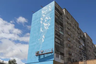 Разрушенный взрывом дом в Магнитогорске разрисуют граффити в стиле оригами  - 4 июня 2019 - 74.ru