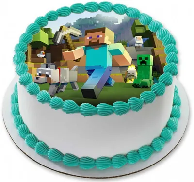 Зеленый торт «Майнкрафт»