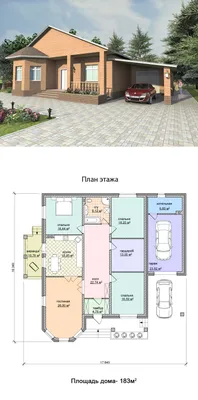 Проект одноэтажного дома 9 на 11 - 06-10 🏠 | СтройДизайн