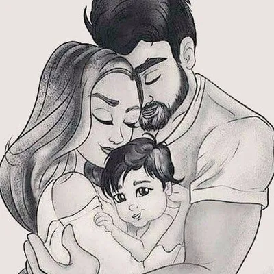 Зарисовка отец и дочь - 31 фото