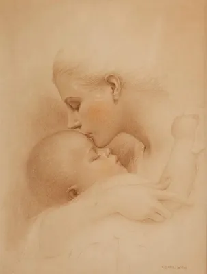 Мама с малышом на руках рисунок - 79 фото