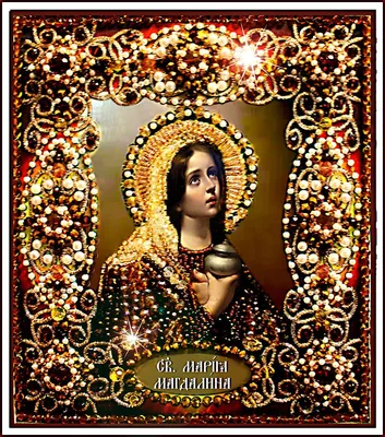 Образа в каменьях икона Святая Мария Магдалина арт. 77-и-09 купить недорого  с бесплатной доставкой