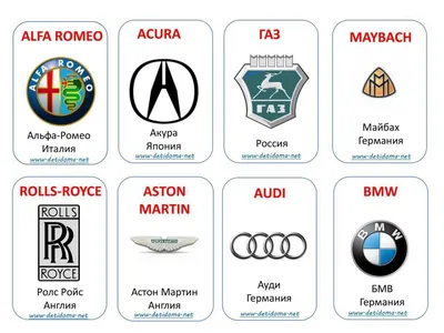 Карточки марки машин: скачать и распечатать — 3mu.ru