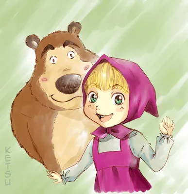 Раскраска Маша и медведь распечатать или скачать