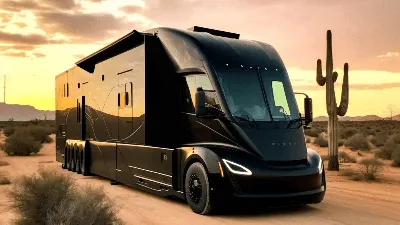 Дизайнеры превратили Tesla Semi в дома на колесах