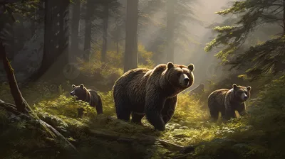 Картинка Гризли медведь животное 1920x1080