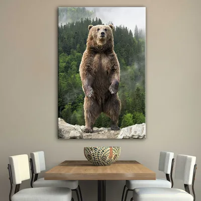 Картина на холсте Медведь Гризли (ID#1554962771), цена: 587.70 ₴, купить на  Prom.ua