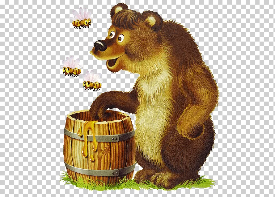 Медведя пчела мед. Медведь с медом. Медвежонок с бочонком меда. Медведь с бочкой меда. Медведь ест мед.