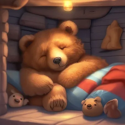 Бурый медведь спит в парилке, …» — создано в Шедевруме