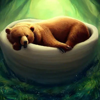 Медведь спит в своей берлоге, …» — создано в Шедевруме