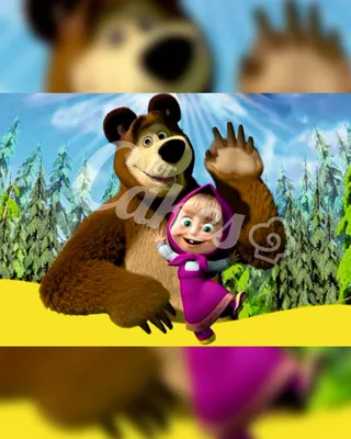Иллюстрация Девушка и медведь в стиле детский | Illustrators.ru