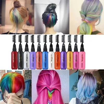 Мелки для волос хорошего качества, яркие цвета, простые в использовании,  одноразовые мелки для покраски волос, мелки для вечеринки, цветные мелки  для волос | AliExpress