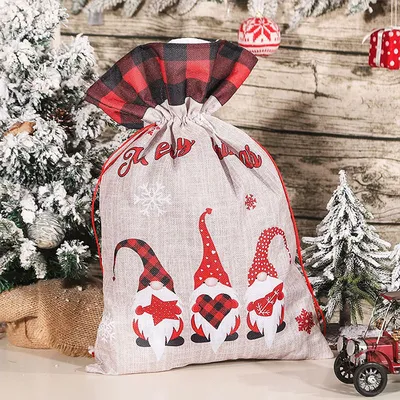 Мешок для подарков \"Гномы\". Купить новогодний декор в Украине.