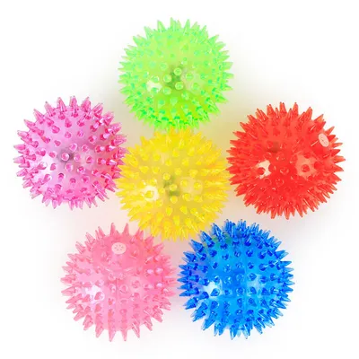 6PC Light up Spike balls Fetching Pets Dogs Play Toys Flashing Lights  Squeaker | eBay
