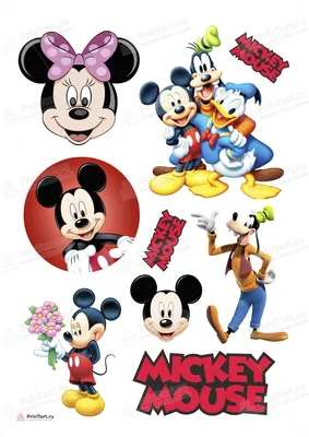 Картинка для торта \"Микки Маус (Mickey mouse)\" - PT100471 печать на  сахарной пищевой бумаге