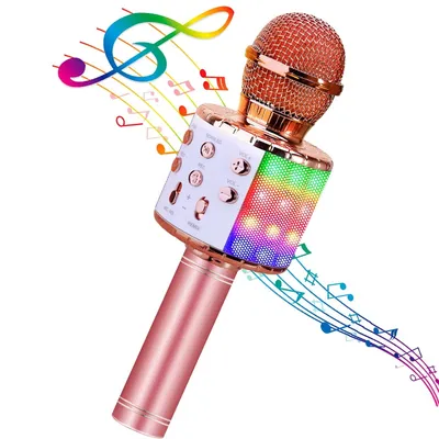 Riff WS-858 Караоке Микрофон с эфектами для развлечения для детей и  Родителейс динамиками с записю