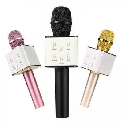 Микрофон караоке для детей беспроводной Q7 Розовый Rose USB Bluetooth с  чехлом Игрушка микрофон с динамиком. Цена, купить, описание | SalesLine