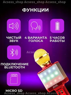 Acsess_shop Микрофон беспроводной для детей и взрослых