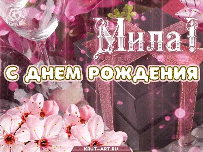 Открытка Мила Поздравляю с днём рождения.