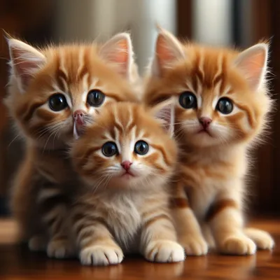 Пушистые милые котики