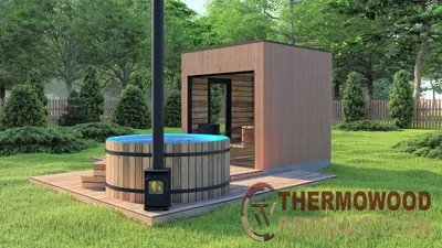 ✓ Модульная мини баня 2,3х2,3м Gartensauna-17 от Thermowood Production под  ключ от производителя - купить по лучшей цене в Киеве от компании \"Группа  компаний \"Промконтракт ЛТД\"\"