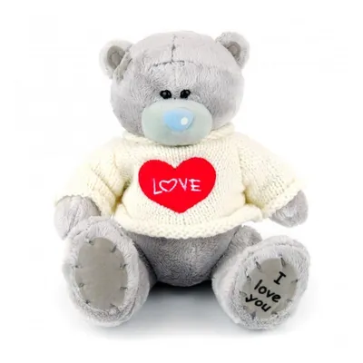 Мягкая игрушка \"Мишка Тедди\" 20 см в белом свитере от интернет магазина  \"LanDuken.kz\" С доставкой до дома (г. Алматы) и по всему Казахстану.