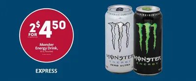 Express – Monster Energy Drink 2/$4.50 - Exchange Community Hub