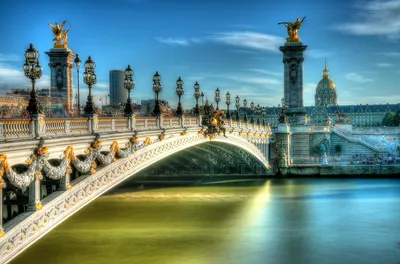 Обои на рабочий стол Мост Александра III через Сену в Paris / Париже,  Manjik photography, обои для рабочего стола, скачать обои, обои бесплатно