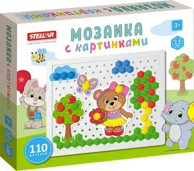 Настольная игра «Детская мозаика» 10 картинок, 46 деталей / SY013A