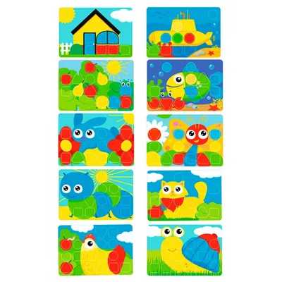 Мозаика для малышей Рыжий кот 12 картинок в коробке (32 фишки + 2 глазок)  для детей/ подарок для девочки, мальчика/ развивающая игрушка для малышей -  купить с доставкой по выгодным ценам в интернет-магазине OZON (538727963)