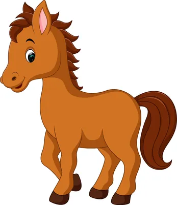 векторная иллюстрация мультяшная лошадь изолирована. домашнее животное  Иллюстрация вектора - иллюстрации насчитывающей свобода, фауна: 214183633