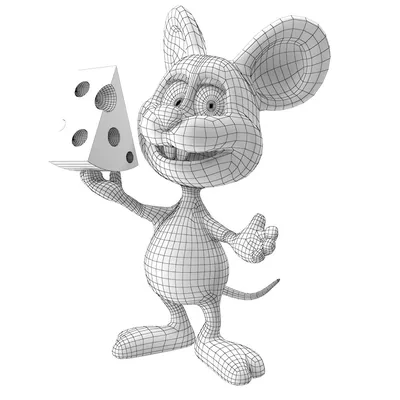 Маленькая мультяшная мышь с большими…» — создано в Шедевруме