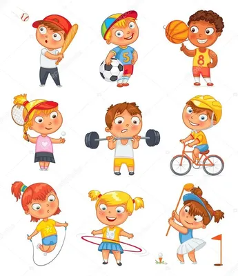 Спорт и фитнес. Смешной мультяшный персонаж | Funny cartoon characters,  Cartoon kids, Exercise for kids