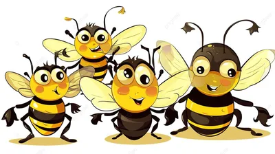 Мультяшные милые пчелы + мед + …» — создано в Шедевруме