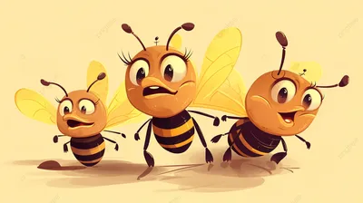 Две мультяшные радостные пчелы нашли…» — создано в Шедевруме