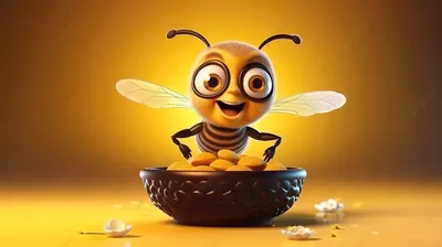 Цветы Шмеля Бордюр, Мультяшная пчела, мультипликационный персонаж,  медоносная пчела, воздушный шар png | Klipartz