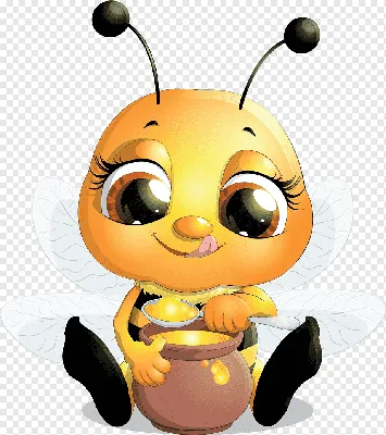 Симпатичная пчелка для печати на детской одежде. Пчела в мультяшном стиле.  Векторная иллюстрация для детей. Открытки с насекомыми. - Ozero -  российский фотосток