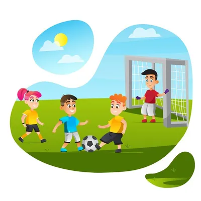 Мультяшный Футбол Детей — стоковая векторная графика и другие изображения  на тему Футбол - Футбол, Комикс, Футбольный мяч - iStock