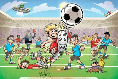 Футбол Футбол Игрок Маленький Мальчик Мультяшный Иллюстрация — стоковая  векторная графика и другие изображения на тему Ребёнок - iStock