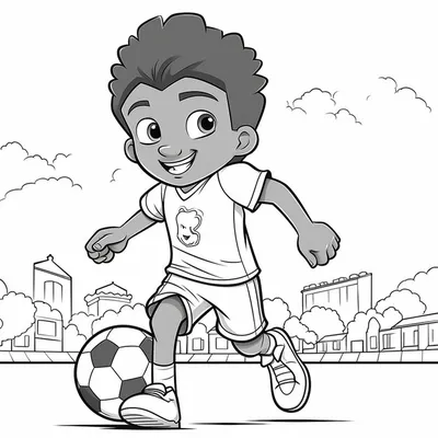 Ребенок Мультяшный Играет В Футбол — стоковая векторная графика и другие  изображения на тему Kids' Soccer - Kids' Soccer, Бегать, Бить ногой - iStock