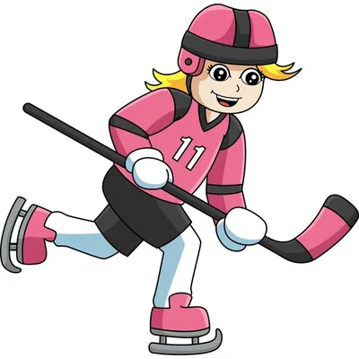 Мультяшный мальчик играет в хоккей | Премиум векторы