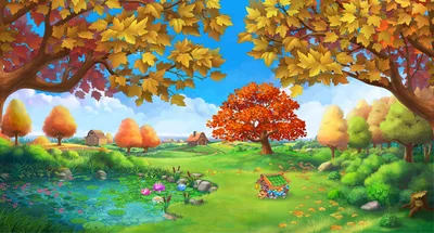 Children in the autumn Stock Illustration by ©Marinka #9993698