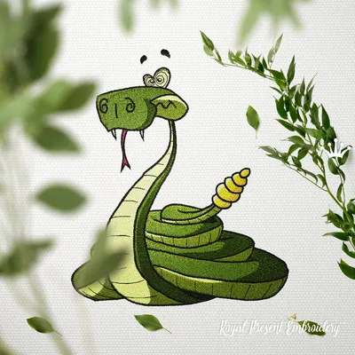 Прекрасная мультяшная змея в короне …» — создано в Шедевруме