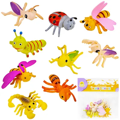 Насекомые мультяшные 6 штук - Животные, птицы, рептилии, динозавры,  насекомые в интернет-магазине Toys