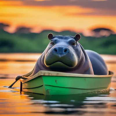 Бегемотик 🦛 милый , пучеглазый, …» — создано в Шедевруме