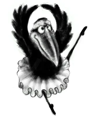 Мультяшный ворона, изолированные на белом фоне | Премиум векторы