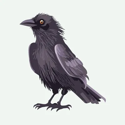 Рисунок ворона детский - 71 фото