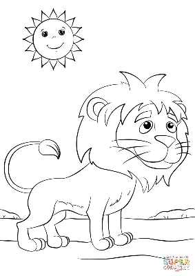 Симпатичный мультяшный лев | Премиум векторы